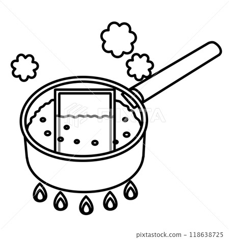 在鍋中加熱蒸煮食品的插圖 118638725