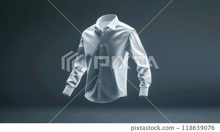 White classic shirt floating on dark background 118639076