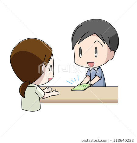 一個男人交出他的醫學筆記本的插圖 118640228