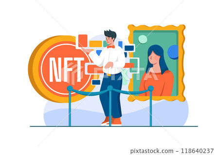 Digital World Illustration concept. Flat illustration isolated on white background Digital World Illustration concept. Flat illustration isolated on white background 118640237