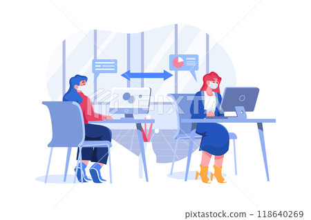 Office Employee at a Safe Social Distance Office Employee at a Safe Social Distance 118640269