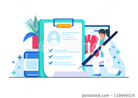 Medical Report Illustration Concept Medical Report Illustration Concept 118640329