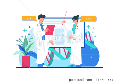 Doctors Standing Together Illustration Concept 118640335