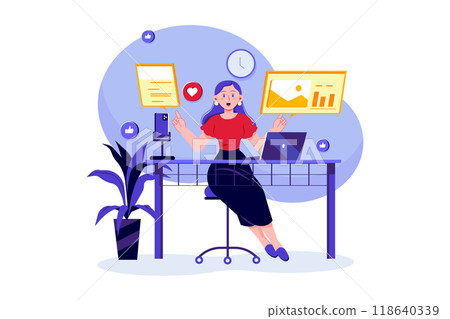 Digital Marketing Illustration concept. Flat illustration isolated on white background 118640339