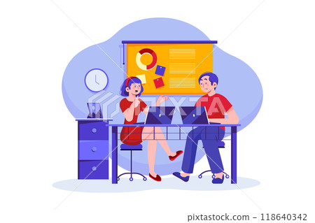 Digital Marketing Illustration concept. Flat illustration isolated on white background 118640342