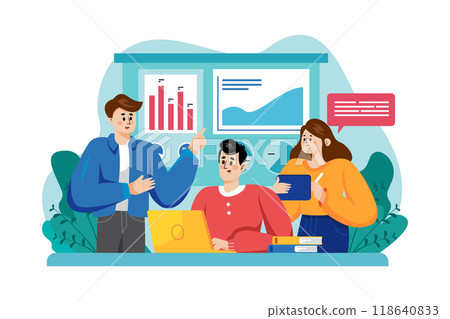 Online Digital Marketing Illustration concept. Flat illustration isolated on white background 118640833