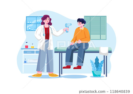 Doctor Measuring Temperature Of The Patient 118640839