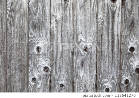 Faded exterior wood paneling 118641276
