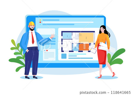 Covid 19 Rules Illustration concept on white background 118641665