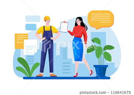 Covid 19 Rules Illustration concept on white background 118641678