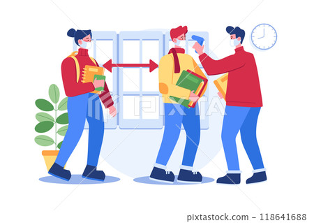 Covid 19 Rules Illustration concept on white background 118641688