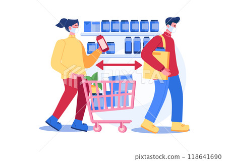 Covid 19 Rules Illustration concept on white background Covid 19 Rules Illustration concept on white background 118641690