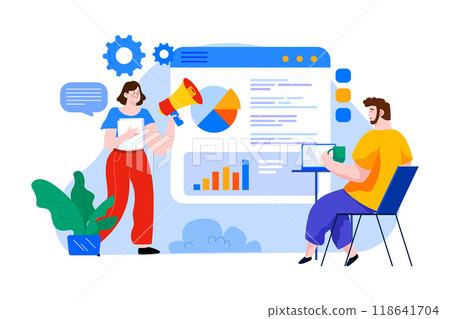Covid 19 Rules Illustration concept on white background 118641704