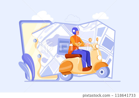 Parcel Delivery Service Illustration concept. Flat illustration isolated on white background 118641733