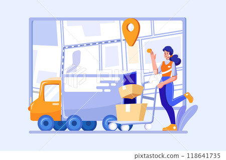 Parcel Delivery Service Illustration concept. Flat illustration isolated on white background 118641735