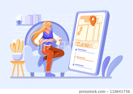 Parcel Delivery Service Illustration concept. Flat illustration isolated on white background 118641736