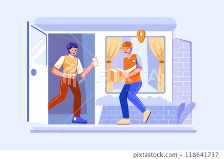 Parcel Delivery Service Illustration concept. Flat illustration isolated on white background Parcel Delivery Service Illustration concept. Flat illustration isolated on white background 118641737