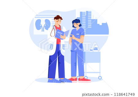 Nurses Discussing With Doctor 118641749