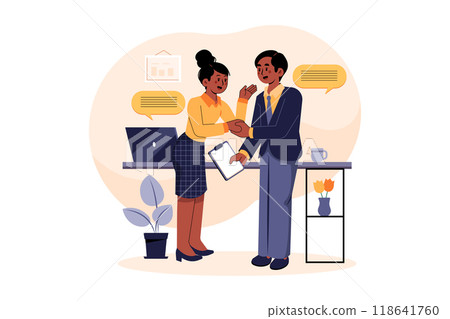 Customer Handshaking With a Marketing Agent 118641760