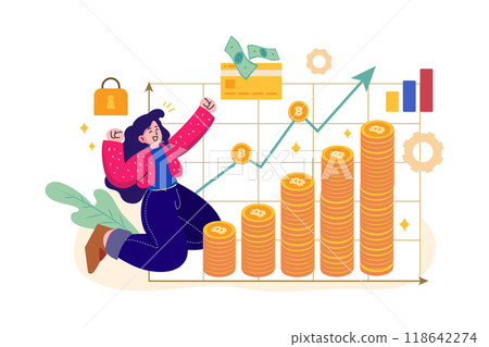 Cryptocurrency growth 118642274