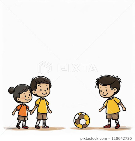 Children playing soccer 118642720