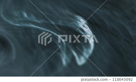 Defocused emulsion. Smoke cloud. Mystical paint art. Dark gray mixed white azure blue particles texture liquid flows acryl waves. Defocused emulsion. Smoke cloud. Mystical paint art. Dark gray mixed white azure blue particles texture liquid flows acryl waves. 118643092