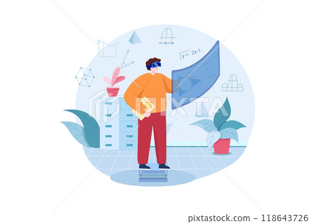Girl Enjoying Study Using VR Tech 118643726