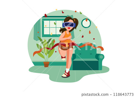 Virtual fitness using VR tech 118643773