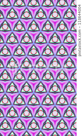 Geometric kaleidoscope pattern colorful triangular shapes mosaic art illustration abstract background. 118644004