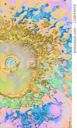 Colorful ink splash pastel blue yellow pink liquid paint splatter rainbow dye gradient dynamic fluid art illustration abstract background. 118644058