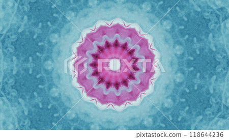 Kaleidoscope design blend of pink blue color round pattern with intricate details art illustration abstract background. Kaleidoscope design blend of pink blue color round pattern with intricate details art illustration abstract background. 118644236
