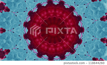 Red blue kaleidoscopic pattern round geometric design modern art themes illustration abstract background. Red blue kaleidoscopic pattern round geometric design modern art themes illustration abstract background. 118644260