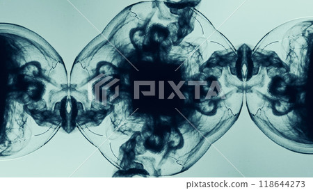 Blue smoke pattern features ink fluid splash shapes in broken glass modern design art illustration abstract background. Blue smoke pattern features ink fluid splash shapes in broken glass modern design art illustration abstract background. 118644273