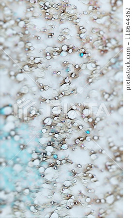 Bubbles texture. Floating droplets. Blur brown random chaotic in blue water art illustration abstract background. 118644362