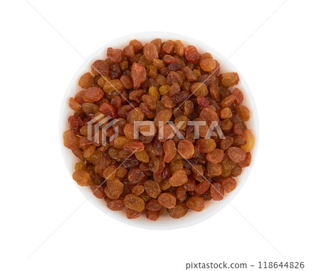 Bowl with raisins Bowl with raisins 118644826