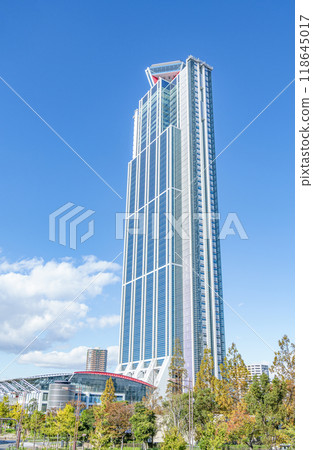 Osaka Prefecture Sakishima Government Building (Sakishima Cosmo Tower) on a clear day in Suminoe Ward, Osaka City 118645017