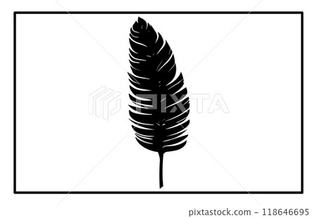 Banana leaf icon Silhouette. Banana leaf icon black color set, Silhouette of Banana Leaves on white background Banana leaf icon Silhouette. Banana leaf icon black color set, Silhouette of Banana Leaves on white background 118646695