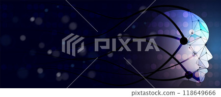 Abstract digital intelligence and technology merging to create new dimensions in cyberspace 118649666