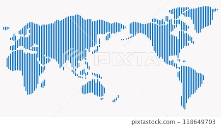 Vertical strip line world map on white background. Vertical strip line world map on white background. 118649703