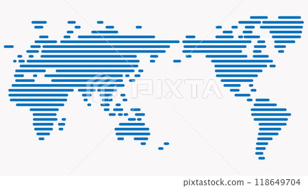 Horizon strip line world map on white background. 118649704
