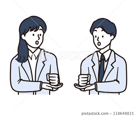 Illustration material of a businesswoman and businessman who agree 118649815