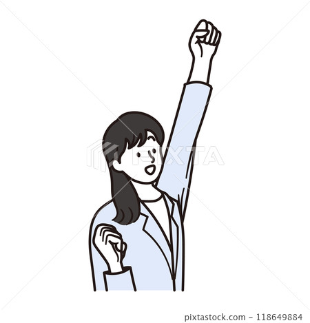 Illustration material of a businesswoman posing with a positive expression 118649884