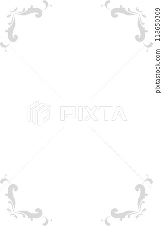 Matte silver arabesque pattern on the four corners Matte silver arabesque pattern on the four corners 118650309