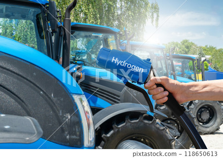 Hydrogen fuel cell agricultural tractors. Concept 118650613