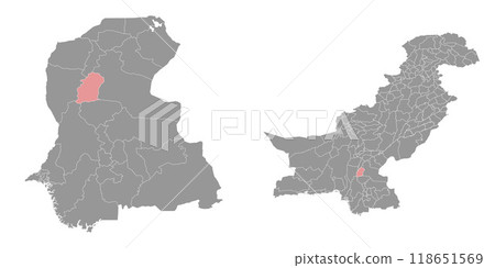 Naushahro Feroze district map, administrative division of Pakistan. Vector illustration. Naushahro Feroze district map, administrative division of Pakistan. Vector illustration. 118651569
