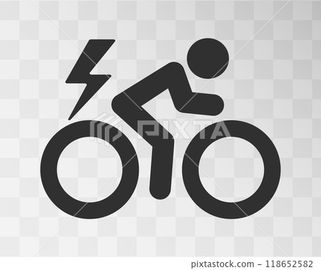 Electric Bike icon symbol. E Bike, bicycle sign logo. Vector illustration image. 118652582