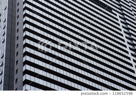 Modern office building. Architectural detail of modern building. Business concept of successful industrial architecture. 118652596