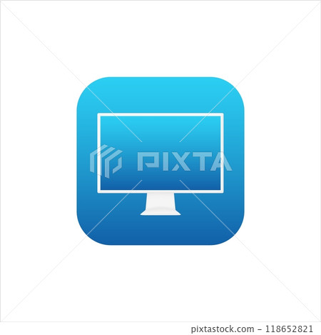 Desktop icon for mobile application in blue modern style with gradient 118652821
