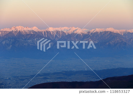 從大花展望台看到的北阿爾卑斯山的黎明 118653327