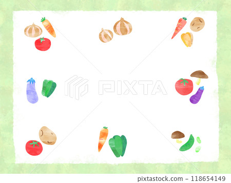 可愛的蔬菜綠框 118654149